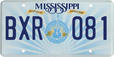 MS license plate BXR081