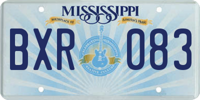 MS license plate BXR083