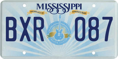 MS license plate BXR087