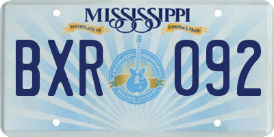 MS license plate BXR092