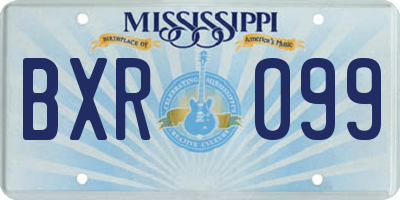 MS license plate BXR099