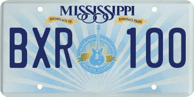 MS license plate BXR100