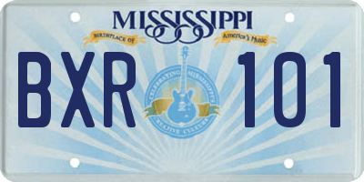 MS license plate BXR101