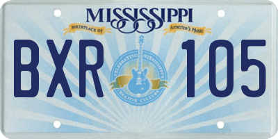MS license plate BXR105