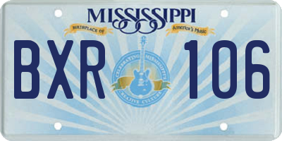 MS license plate BXR106