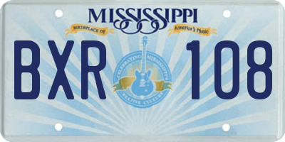 MS license plate BXR108