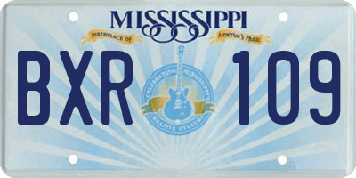 MS license plate BXR109