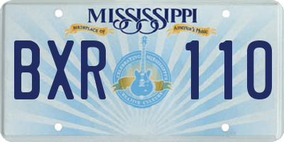 MS license plate BXR110