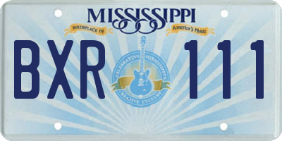 MS license plate BXR111
