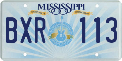 MS license plate BXR113