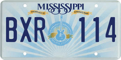 MS license plate BXR114