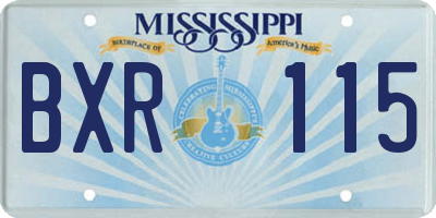 MS license plate BXR115