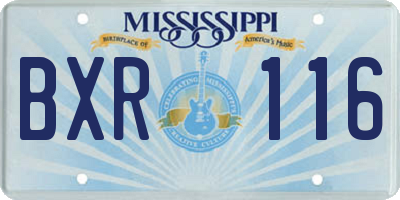 MS license plate BXR116