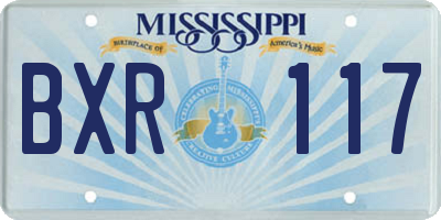 MS license plate BXR117