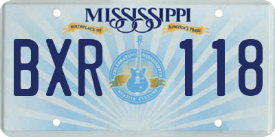 MS license plate BXR118