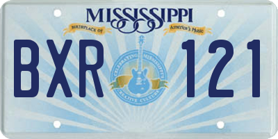 MS license plate BXR121