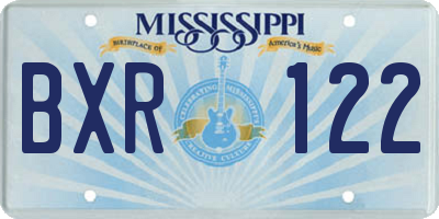 MS license plate BXR122