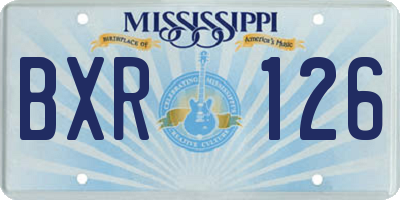 MS license plate BXR126