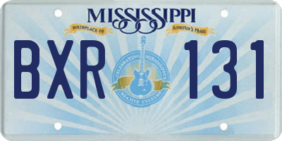 MS license plate BXR131