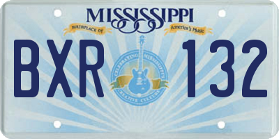MS license plate BXR132