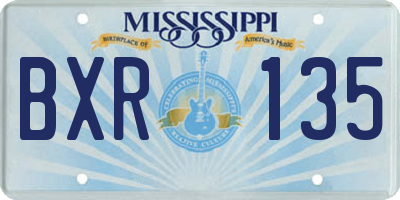 MS license plate BXR135