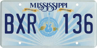 MS license plate BXR136