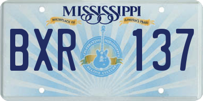 MS license plate BXR137