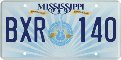 MS license plate BXR140