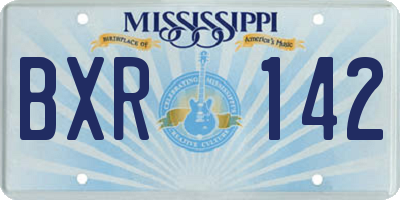 MS license plate BXR142