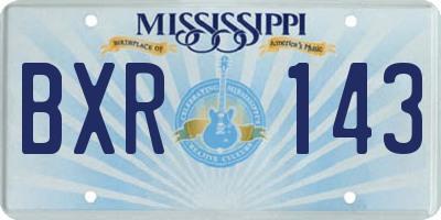MS license plate BXR143