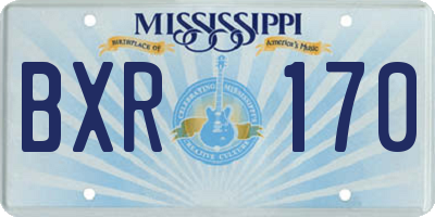 MS license plate BXR170