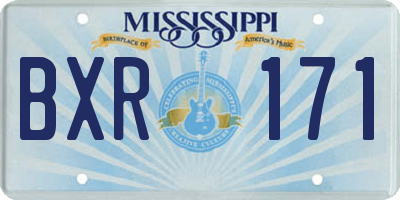 MS license plate BXR171