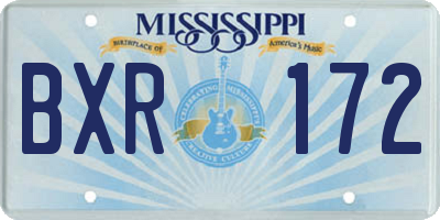 MS license plate BXR172