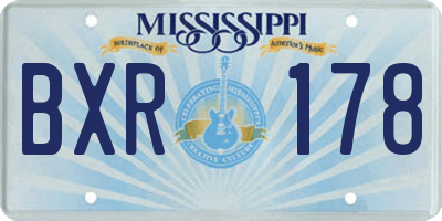 MS license plate BXR178