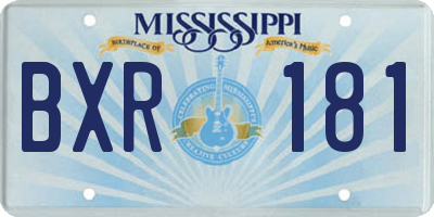 MS license plate BXR181