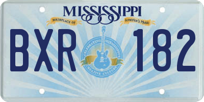 MS license plate BXR182