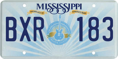 MS license plate BXR183