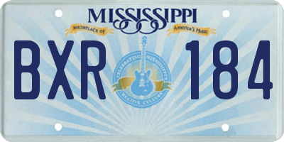 MS license plate BXR184