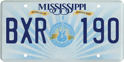 MS license plate BXR190