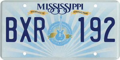 MS license plate BXR192