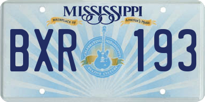 MS license plate BXR193