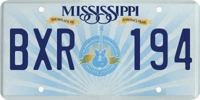 MS license plate BXR194
