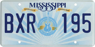 MS license plate BXR195