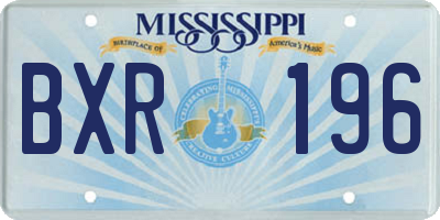 MS license plate BXR196