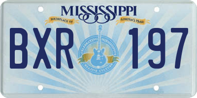 MS license plate BXR197