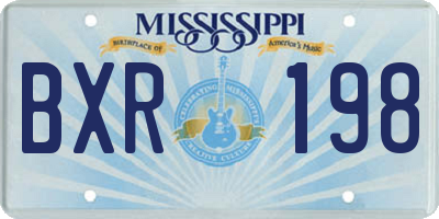 MS license plate BXR198
