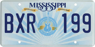 MS license plate BXR199