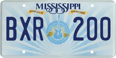 MS license plate BXR200