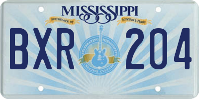 MS license plate BXR204