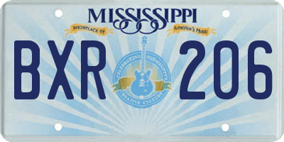 MS license plate BXR206
